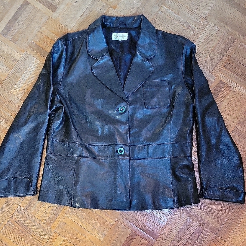 Live a Little 100% Leather Women's Black Jacket Size XL